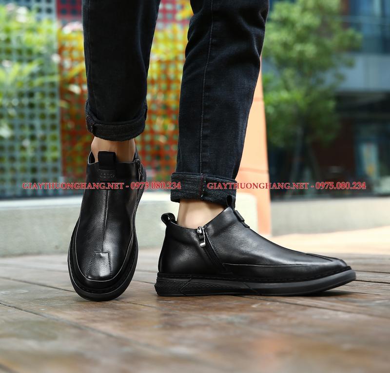 giày da nam không dây hãng ecco (6) Giày tây không dây, giày lười ecco da bò, Mã BC830587