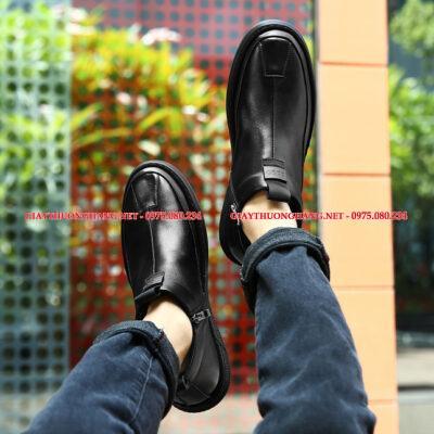 Giày tây không dây, giày lười ecco da bò, Mã BC830587