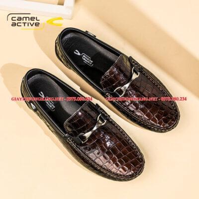 Giày da lười màu đỏ mận năm 2023 mã BC120133
