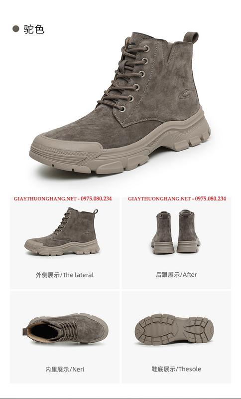 Boot nam cổ thấp 2024 da lộn, mã BC120188 Boot nam cổ thấp 2024 da lộn, mã BC120188