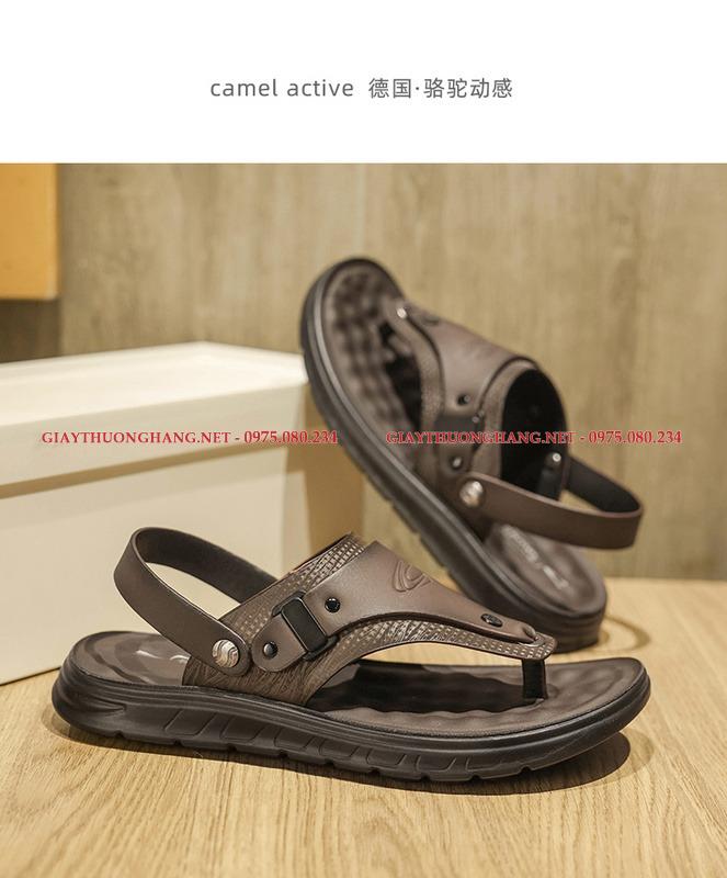 Dép xỏ ngón 2025 nâu và đen nhập khẩu, hãng Camel Active D204 Dép xỏ ngón 2025 nâu và đen nhập khẩu, hãng Camel Active D204